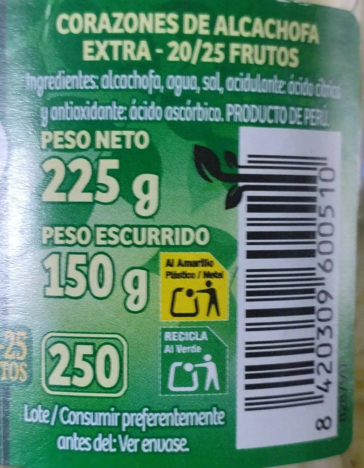 Alsur Antequera Corazones de Alcachofas Mini Baby 20-25 frutos, 225g - Imagen 2