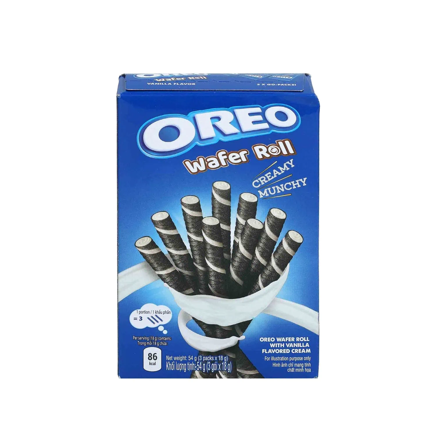 Oreo Wafer Roll Vainilla Pack 3x18g, 54g